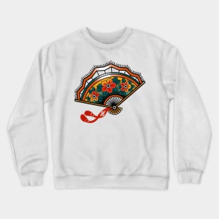 Japanese Fan Traditional Tattoo Flash Crewneck Sweatshirt